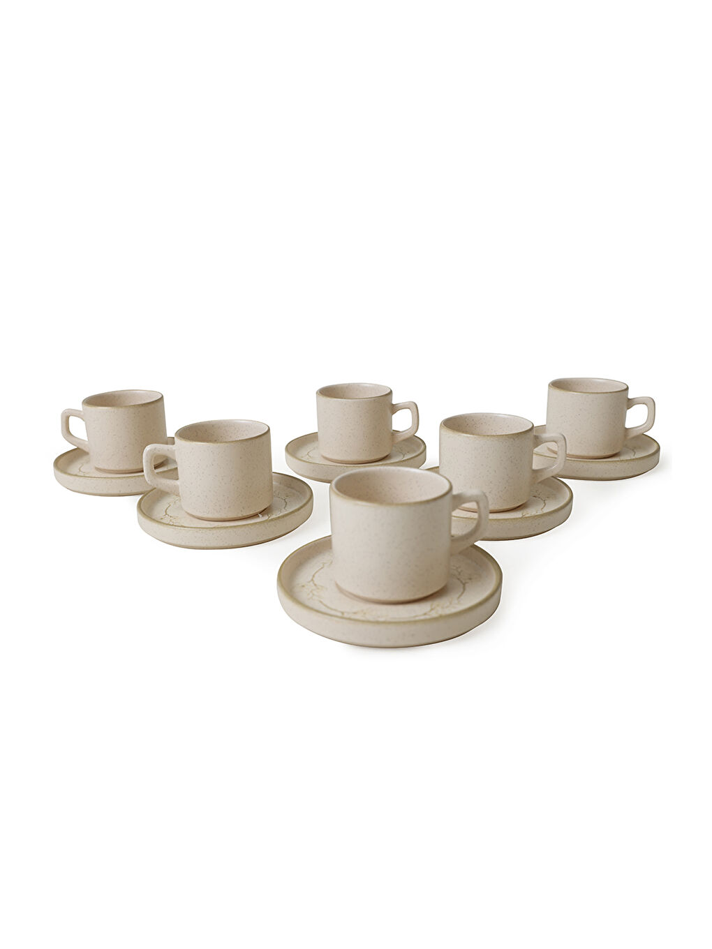 Karışık Taupe Bloom Stackable Çay Takımı 12 Parça 6 Kişilik-6