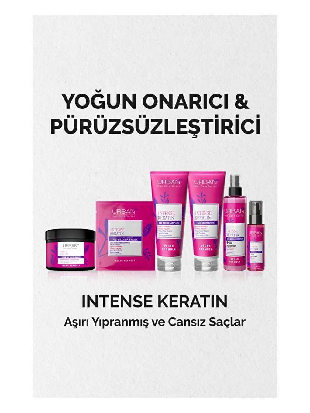 Urban Care Intense Keratin Aşırı Yıpranmış Cansız Saçlara Özel Sıvı Saç Bakım Kremi-Vegan-200 ML - 3