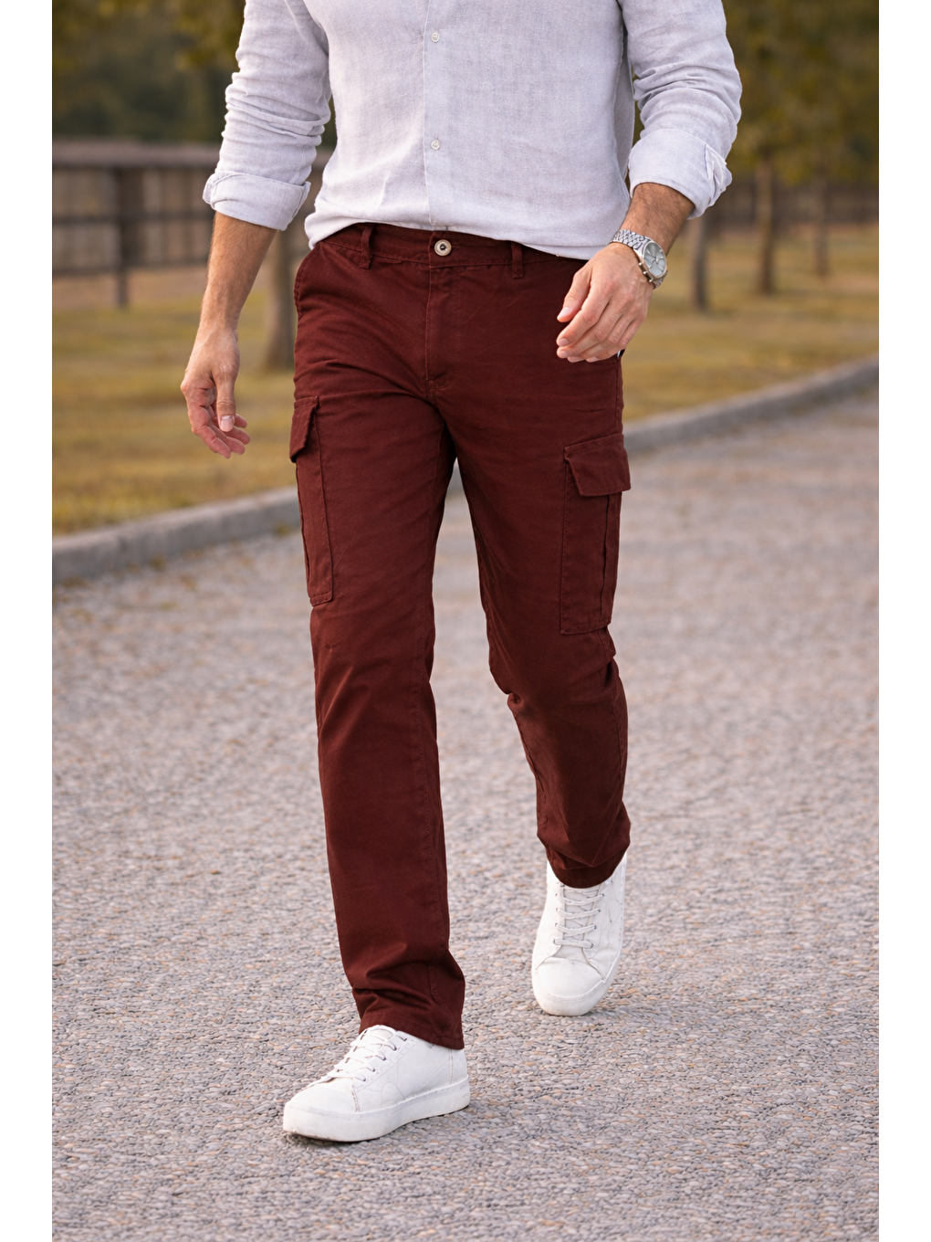 Kahverengi Erkek Premium Comfort Kiremit Kargo Baggy Pantolon-1