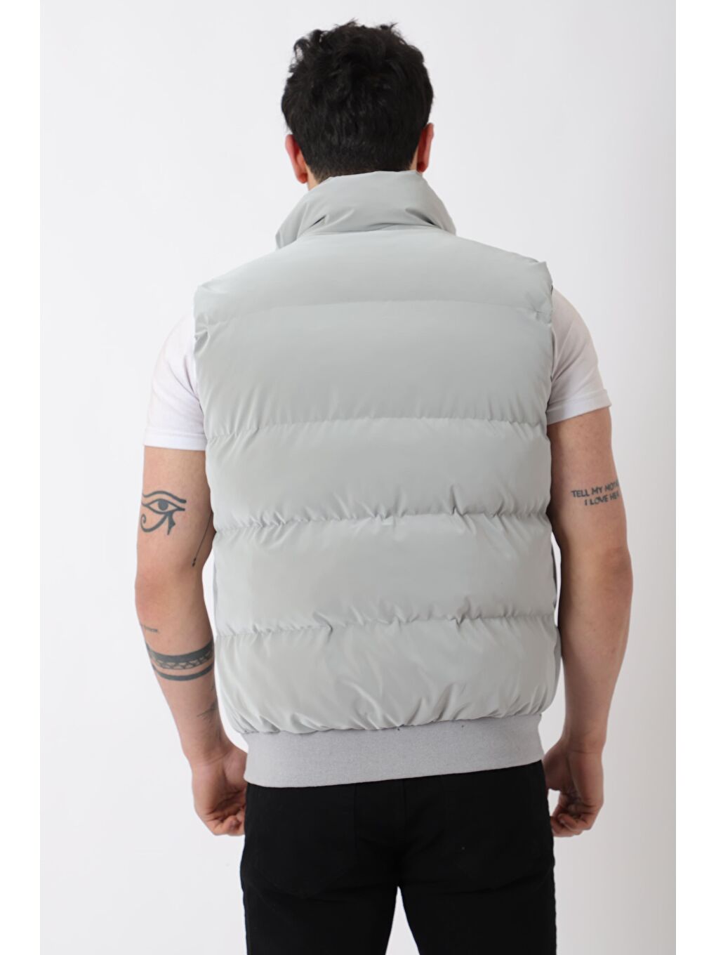 Gri Göğüs Cepli Bel Lastili Nova Yelek BL 1722_60323-4