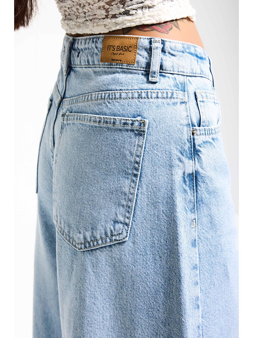 Mavi Kadın Ice 4s6-3 Elephant Leg Süper Bol %100 Pamuk Denim Jean-3