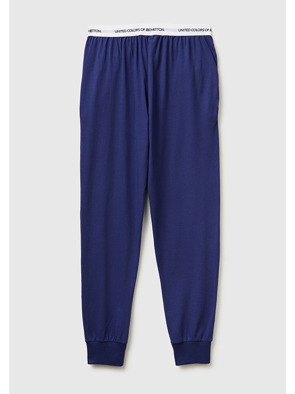 Erkek Koyu Mavi %100 Pamuk Logolu Beli Lastikli Pijama Altı-1