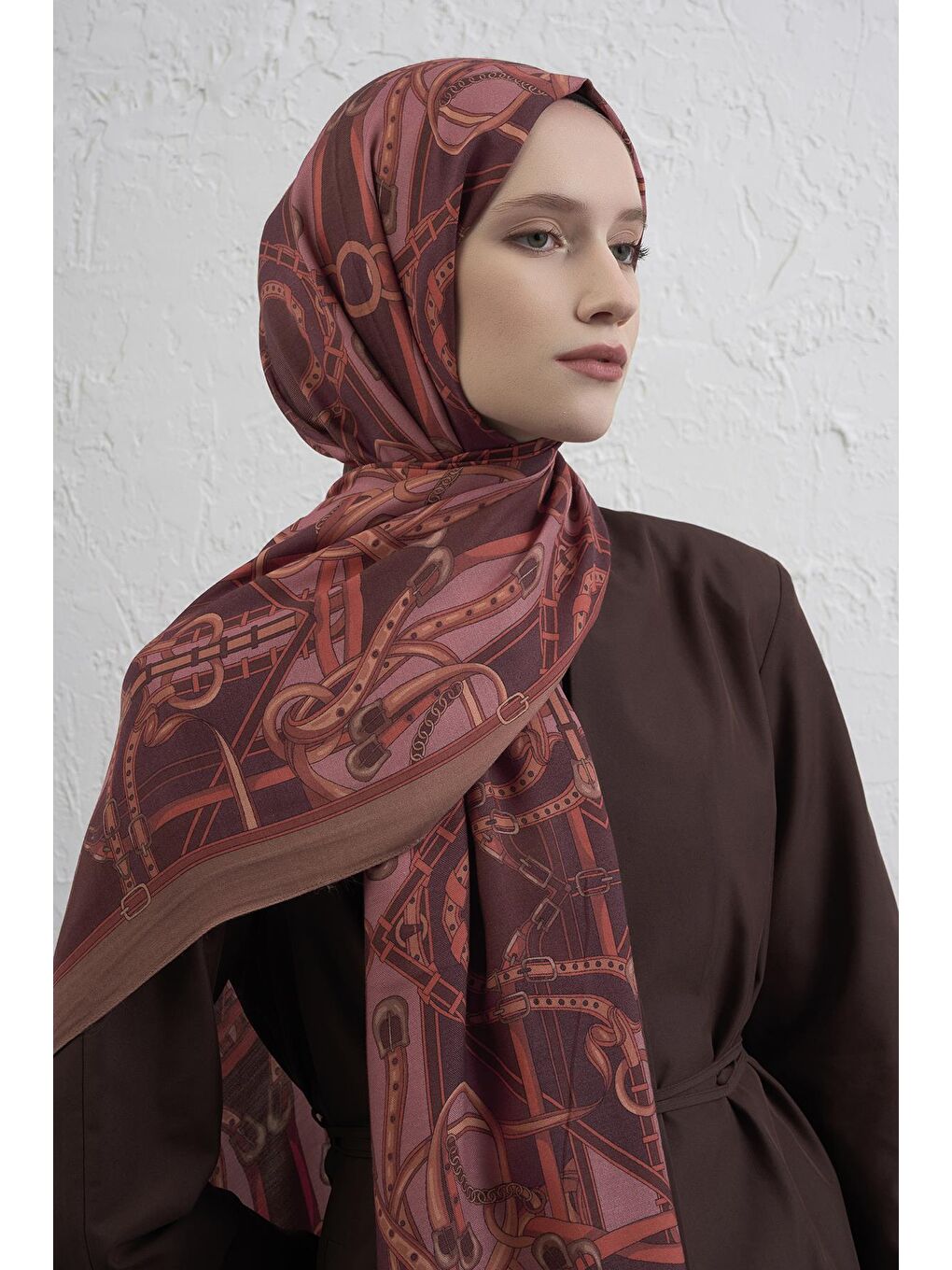 Kadın Bordo İpek Şal 5 01-1