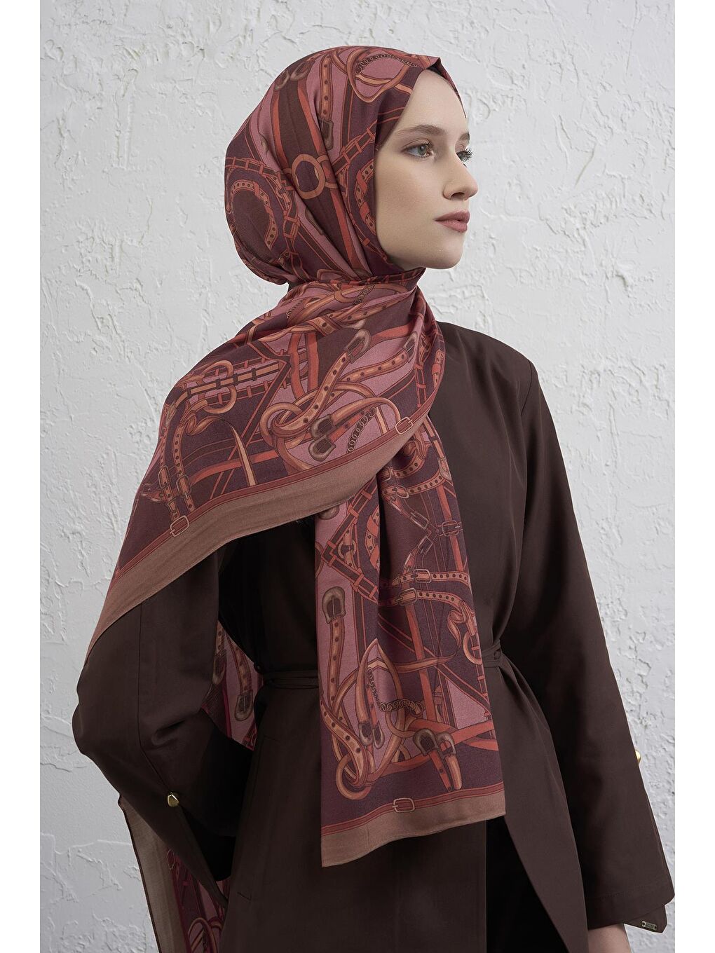 Kadın Bordo İpek Şal 5 01-2