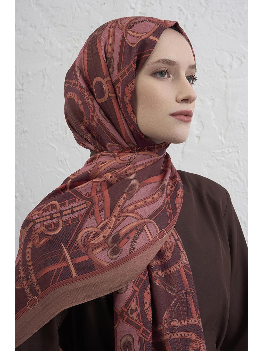 Kadın Bordo İpek Şal 5 01-3