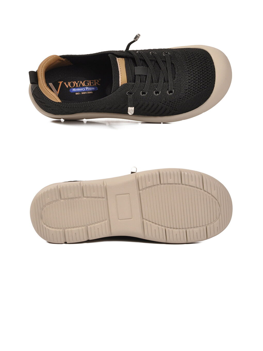 Siyah Anorak Örme Anatomik Kadın Casual Ayakkabı B667 Z-4