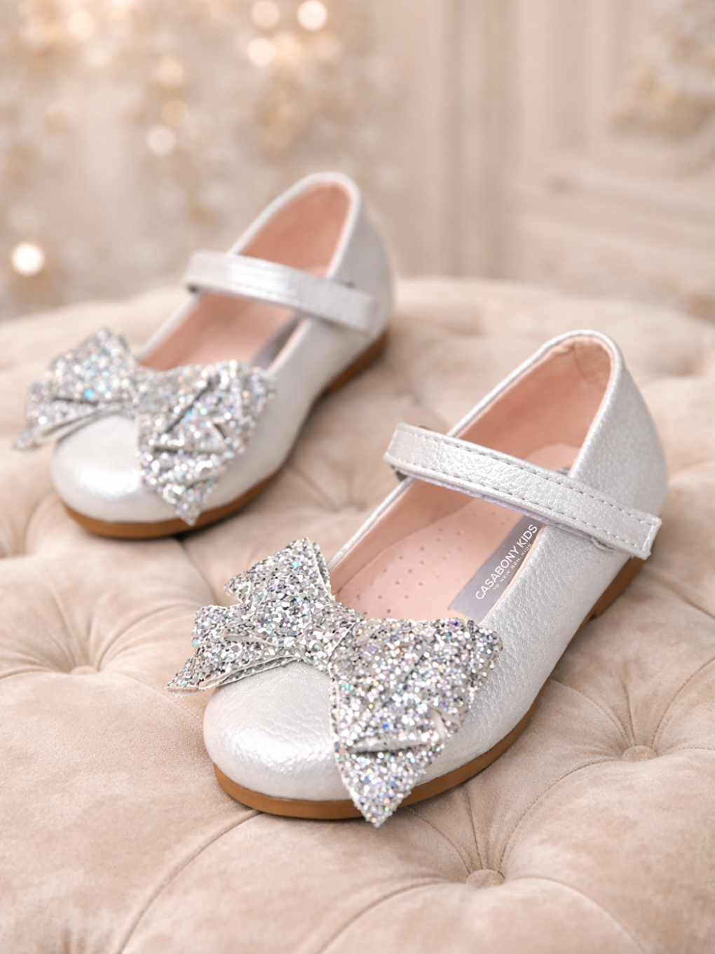 Bej Sedef Hologram Parti - Bayram Kız Çocuk Babet