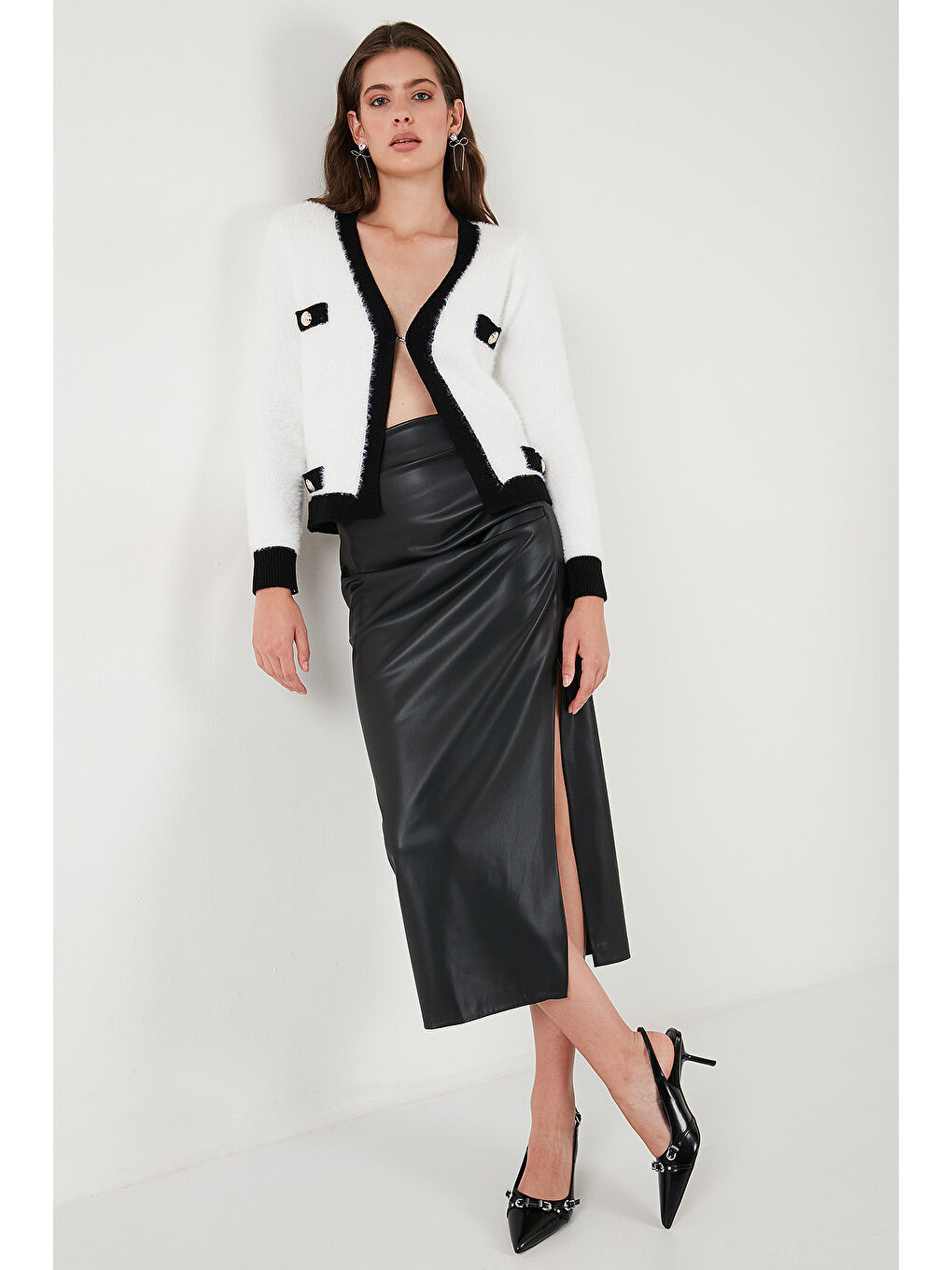 Lila Premium Regular Fit V Yaka Cep Detaylı Yumuşak Dokulu Hırka 680HI0048-2