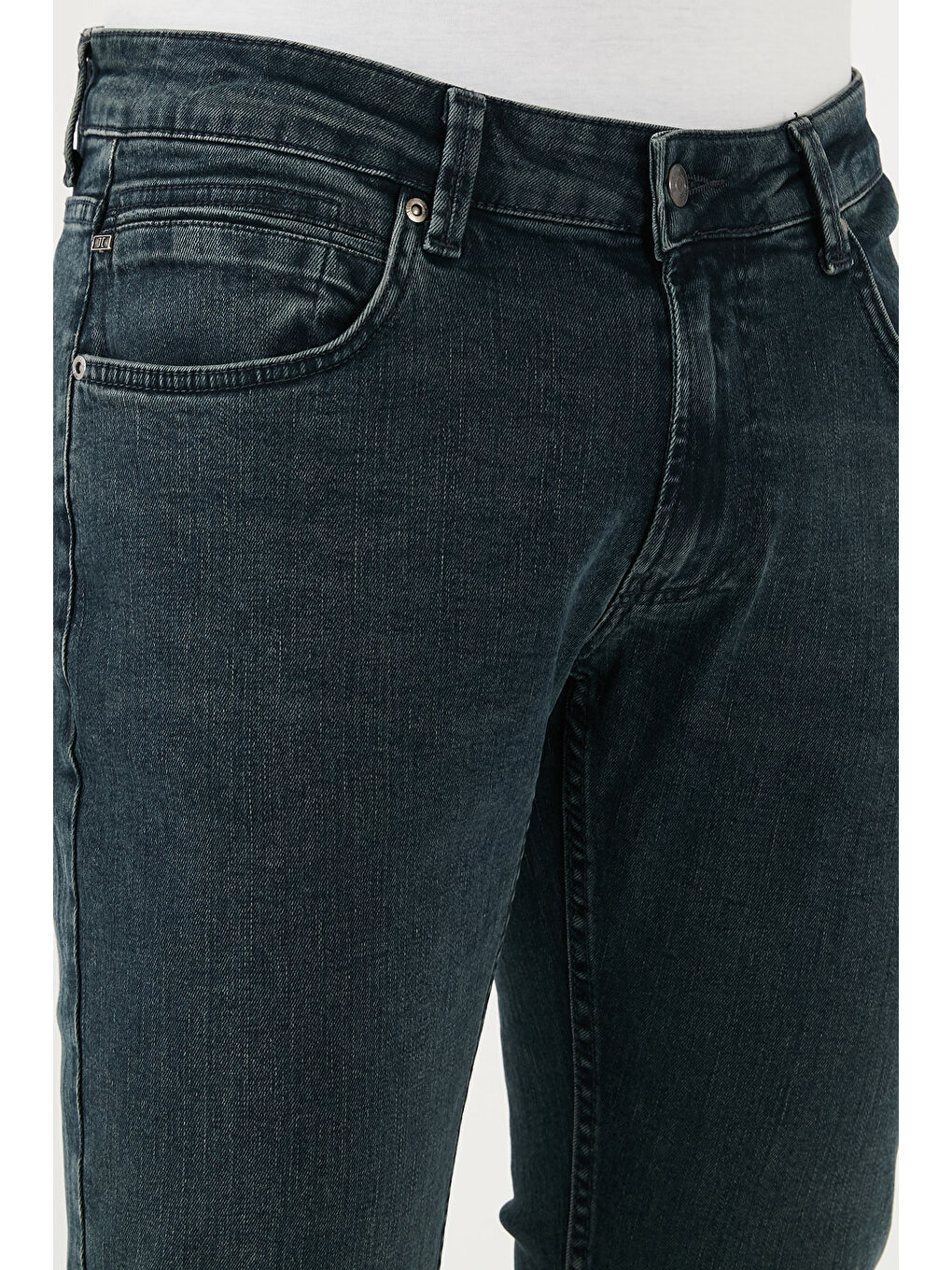 Buratti Mavi-Yeşil Streç Pamuklu Regular Fit Normal Bel Boru Paça Erkek Jeans 2210S09PARMA - 4