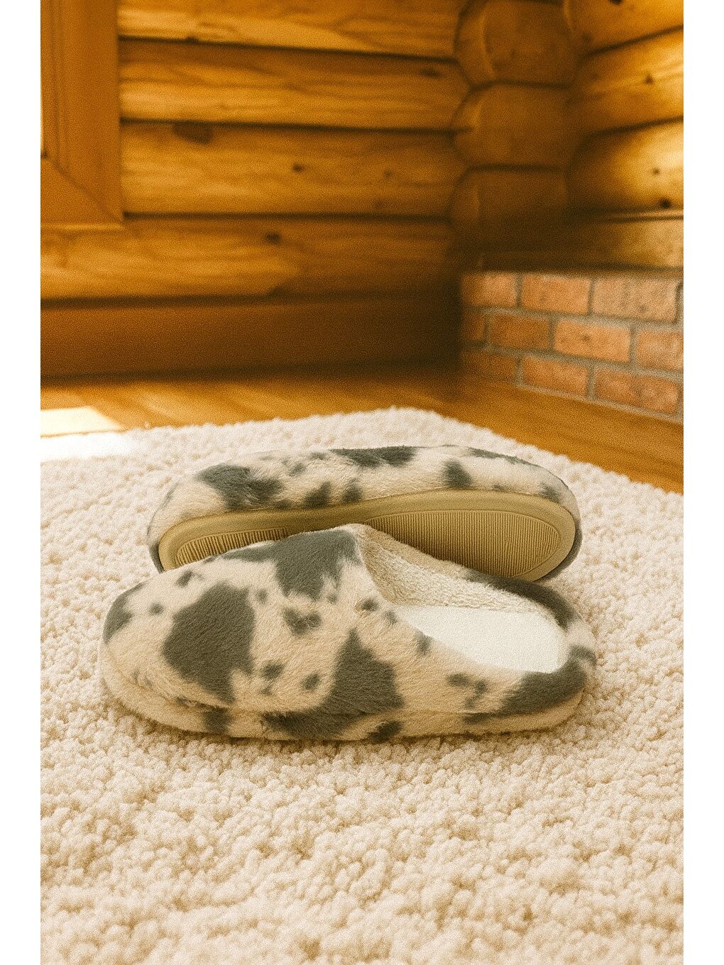 Yeşil PUFFY Kadın Ev Terliği Kışlık Terlik Kauçuk Ses Yapmaz Taban-5