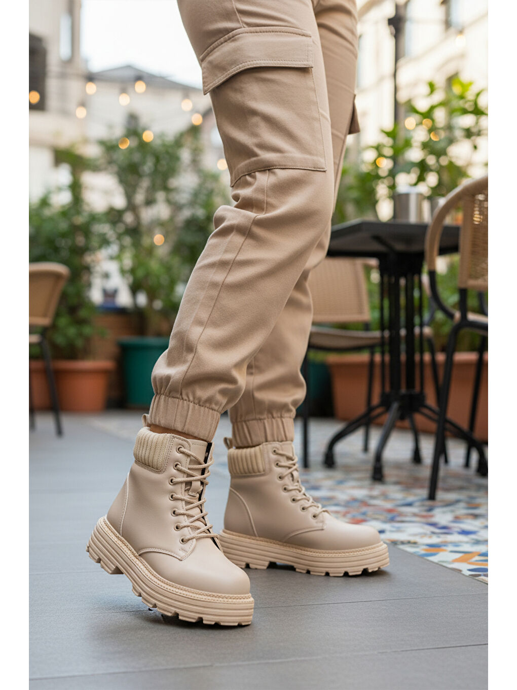 Bej Polarlı Kaymaz Taban Kadın Bot Serpa 5200 Z-2