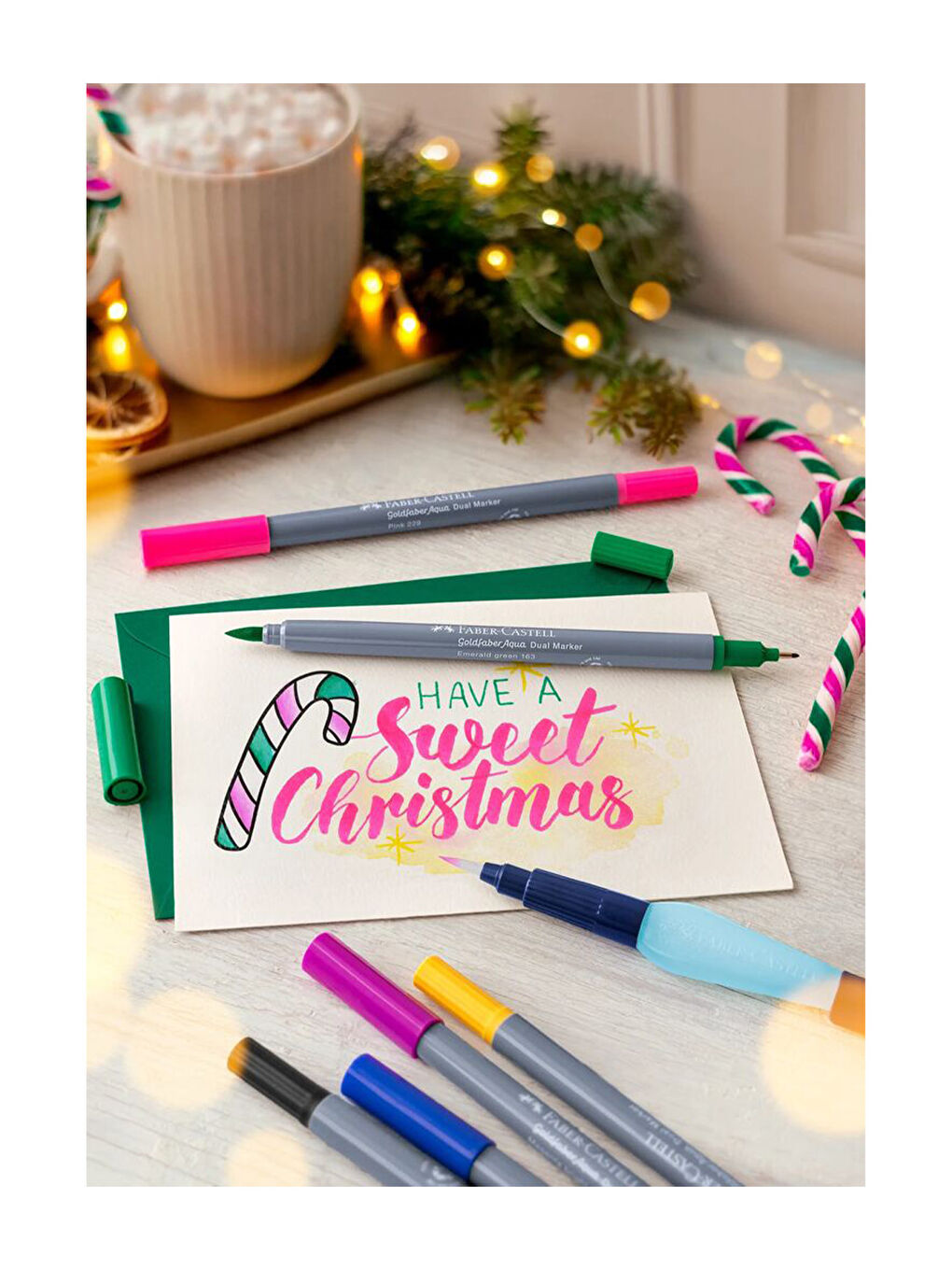 Goldfaber Aqua 6’lı Çift Uçlu Graffiti Markör Seti, Su Bazlı, Fırça ve Fineliner Uçlu-3