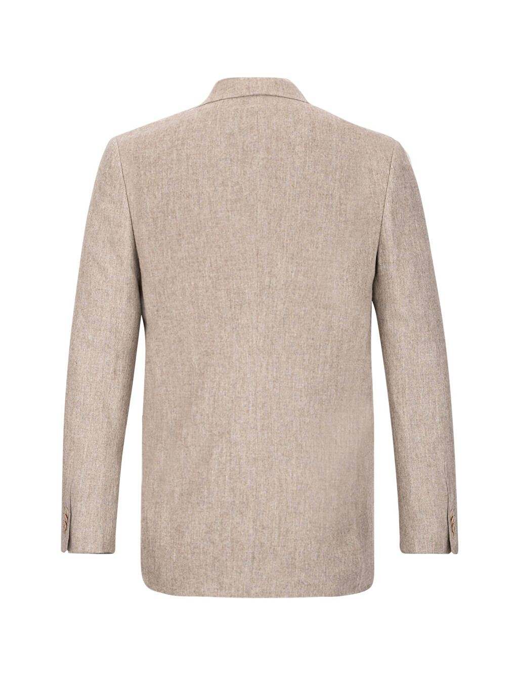Bej Vizon Comfort Fit Mono Yaka Yünlü Ceket-1