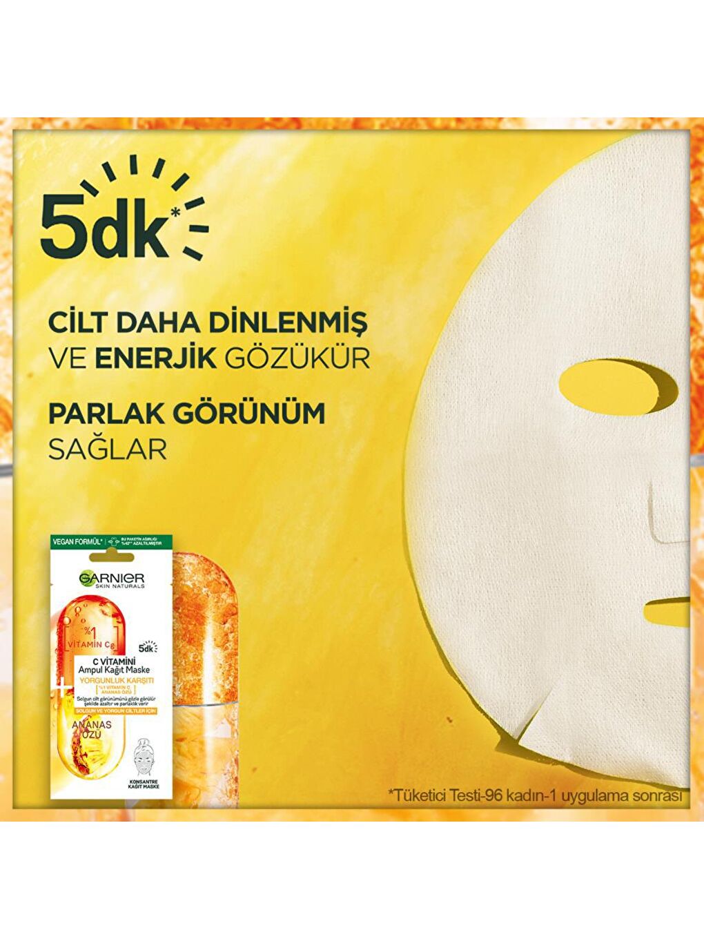 GARNIER C Vitamini Yorgunluk Karşıtı Ampul Kağıt Maske - 2