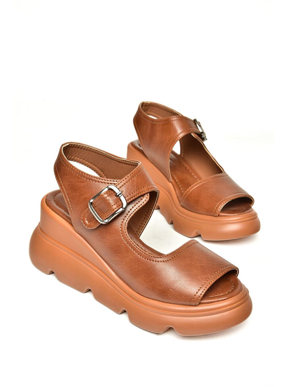 Kahverengi U3122522 Taba Kadın Sandalet-4