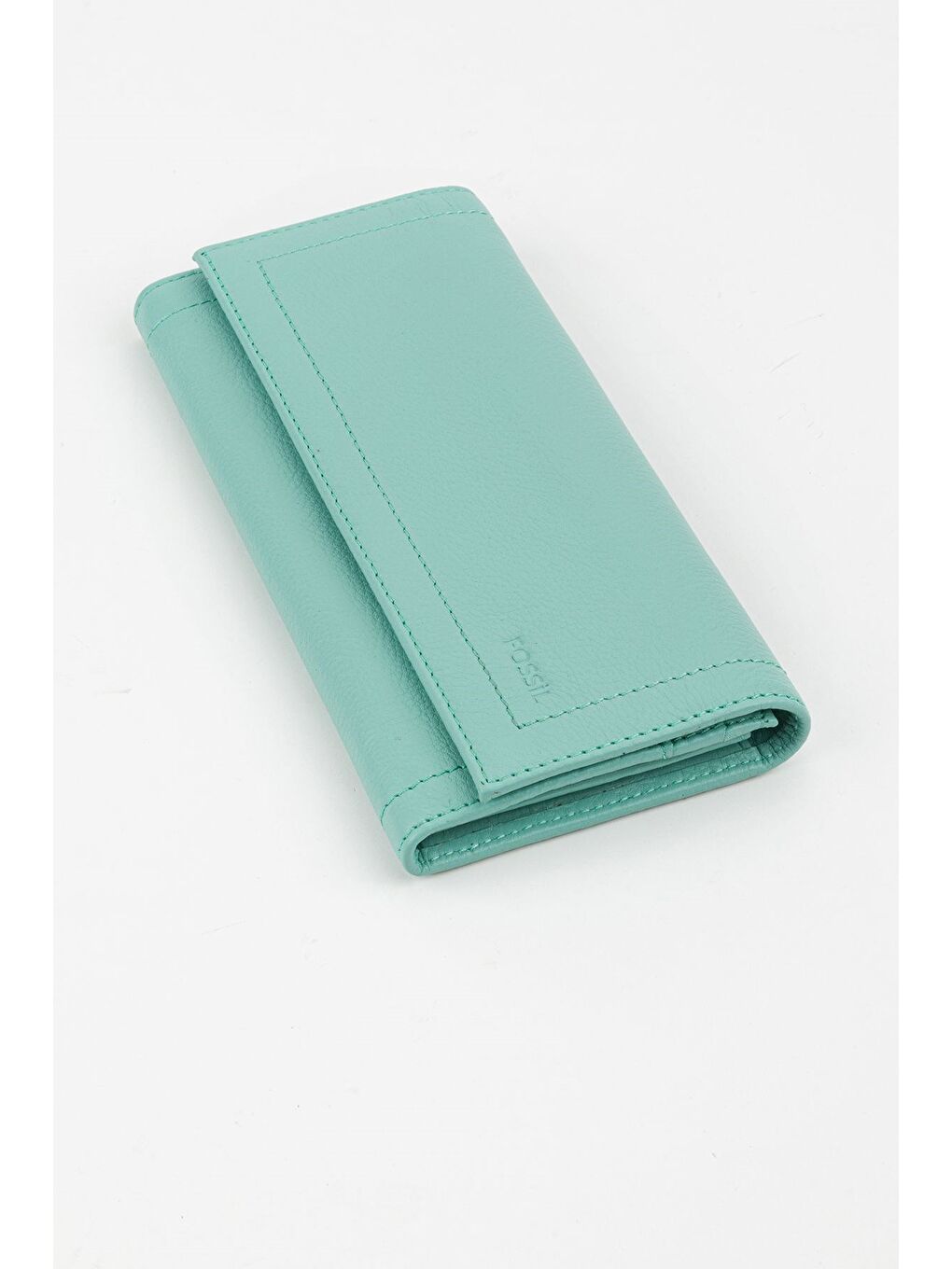 Turkuaz Kutulu Hakiki Deri Kadın El Portföyü Uzun Cüzdan-2
