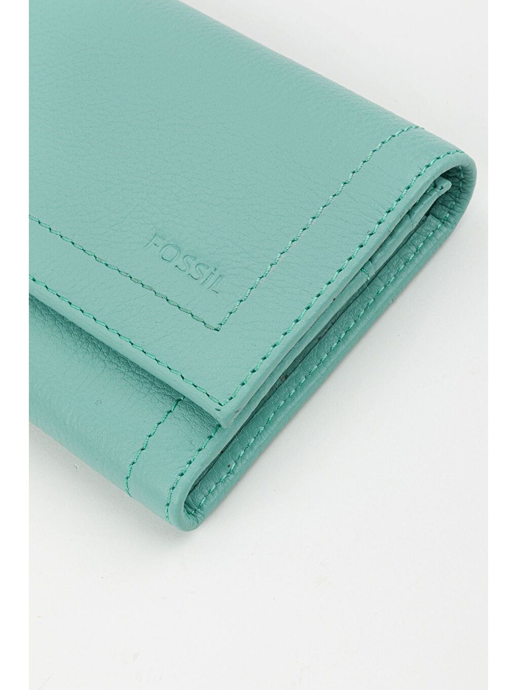 Turkuaz Kutulu Hakiki Deri Kadın El Portföyü Uzun Cüzdan-3