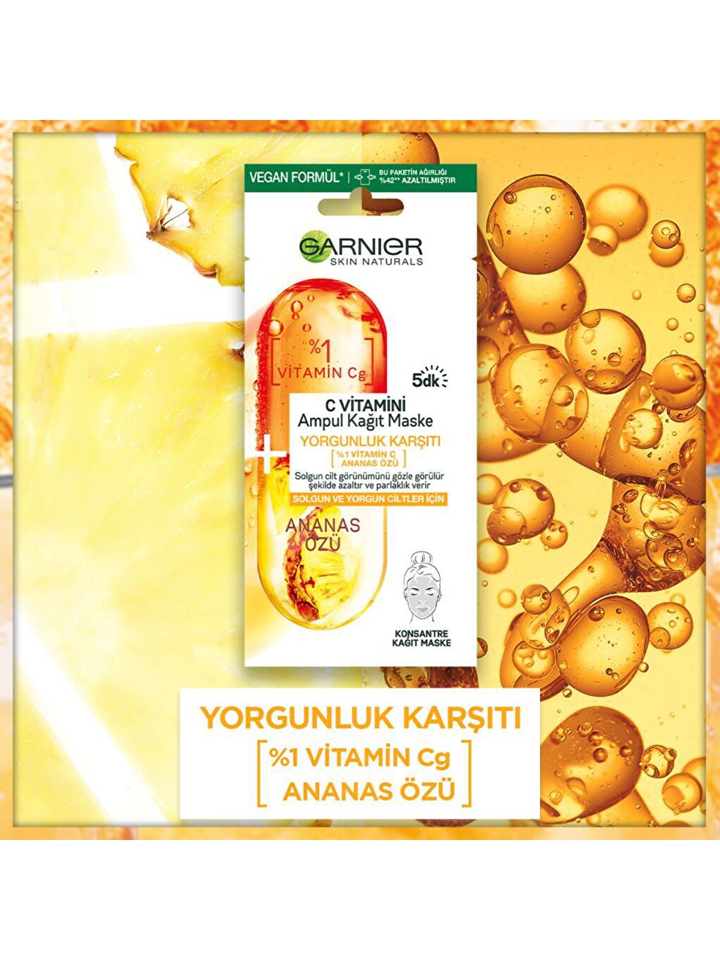 GARNIER C Vitamini Yorgunluk Karşıtı Ampul Kağıt Maske - 6