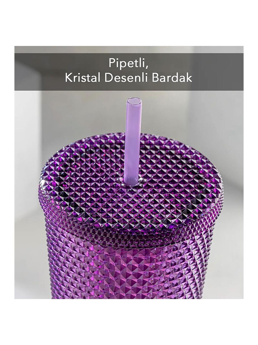 BAM HEDİYELİK EŞYA Karışık Star Sky Kristal Desenli Pipetli Bardak 750Ml - 1