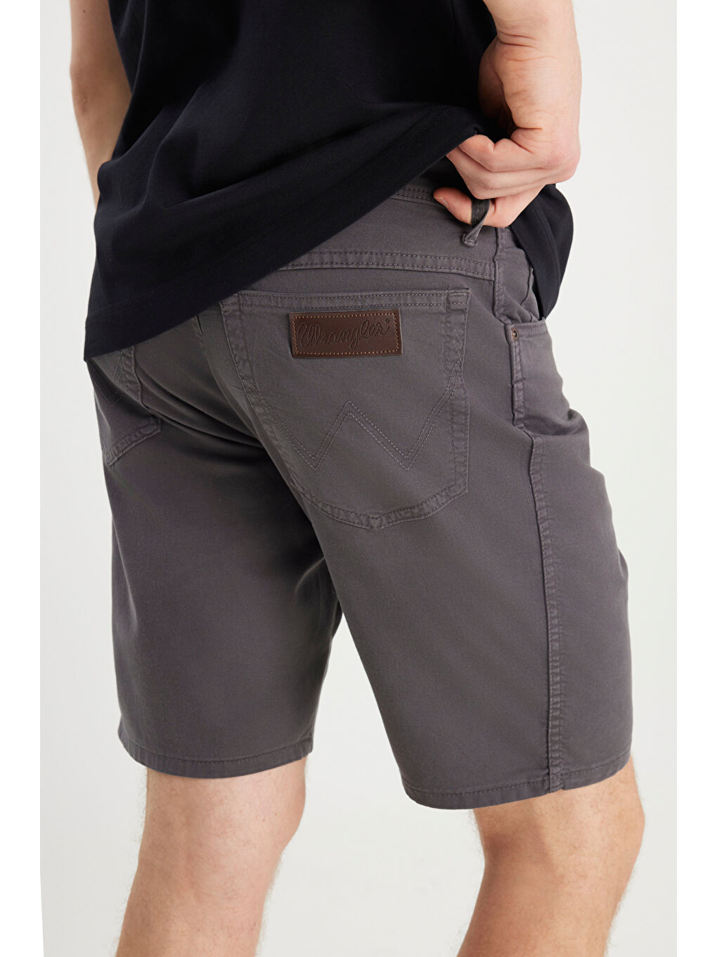 Slim Fit Dar Kesim Normal Bel Antrasit Pamuklu Esnek Şort-4