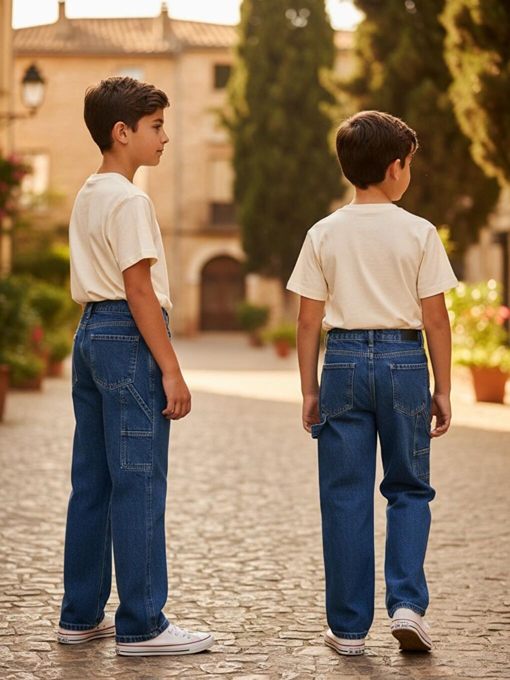 Mavi Erkek Çocuk Baggy Fit Geniş Bol Paça Jean Pantolon-3