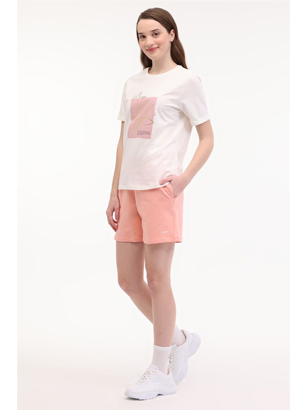 Bej WL PAME 11BT266 5FX Ekru Kadın Kısa Kol T-Shirt-2