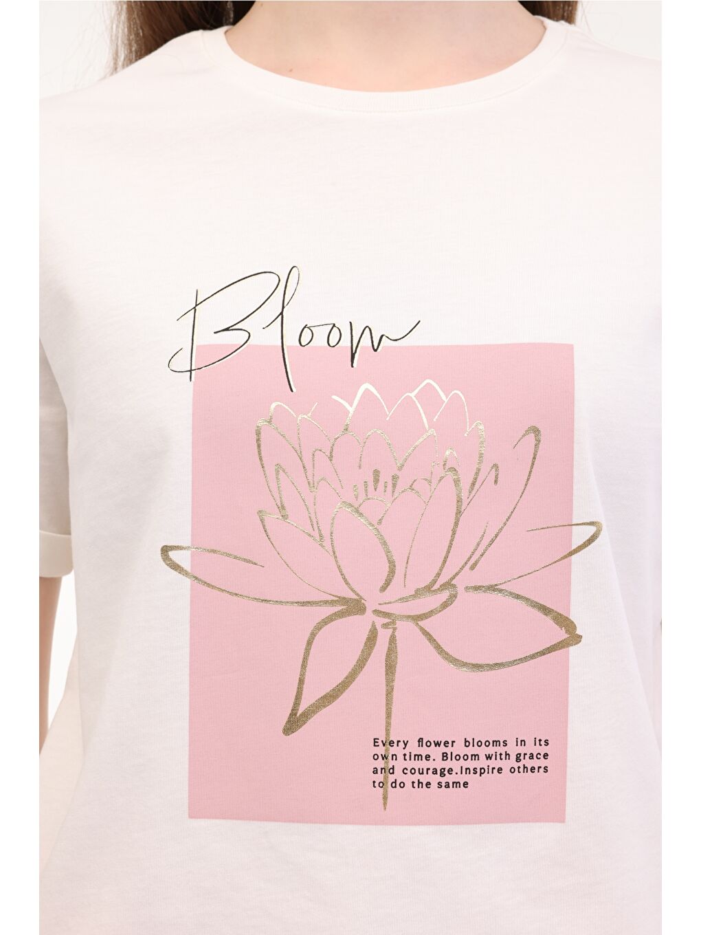 Bej WL PAME 11BT266 5FX Ekru Kadın Kısa Kol T-Shirt-3