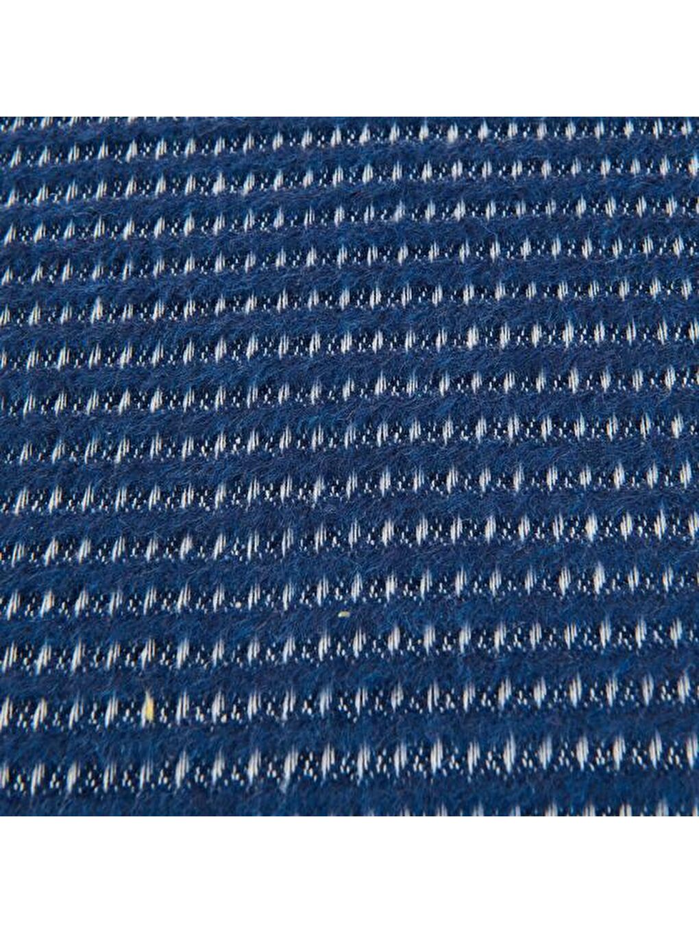 Soft Moza Pamuklu Tek Kişilik Battaniye - Lacivert - 150x200 cm-1