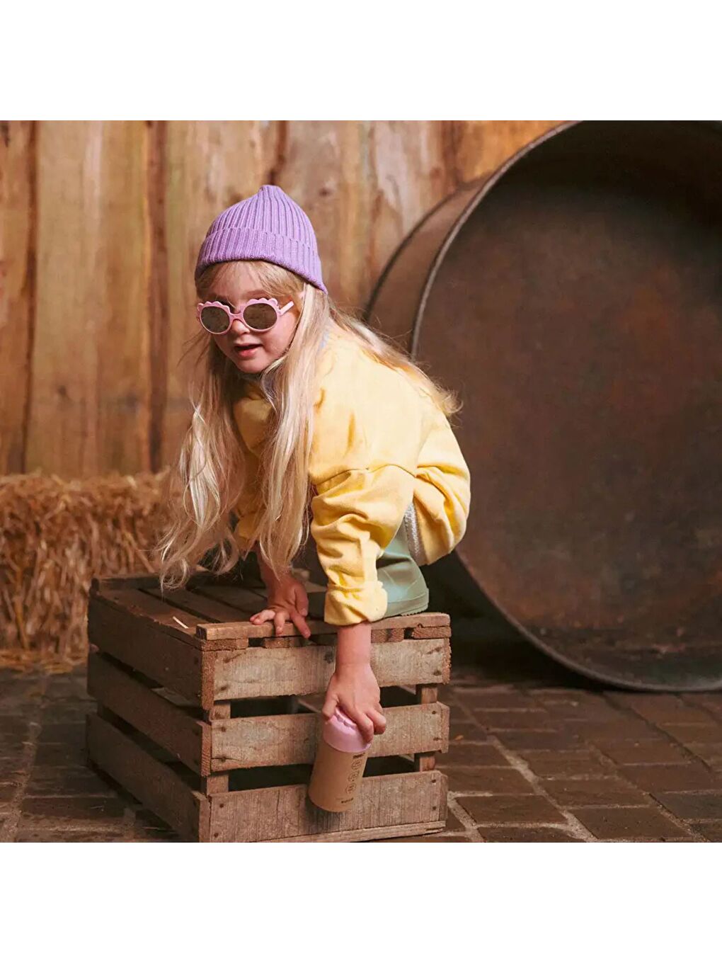 Pembe Lion Güneş Gözlüğü 2-4 Yaş Bubble Gum-5