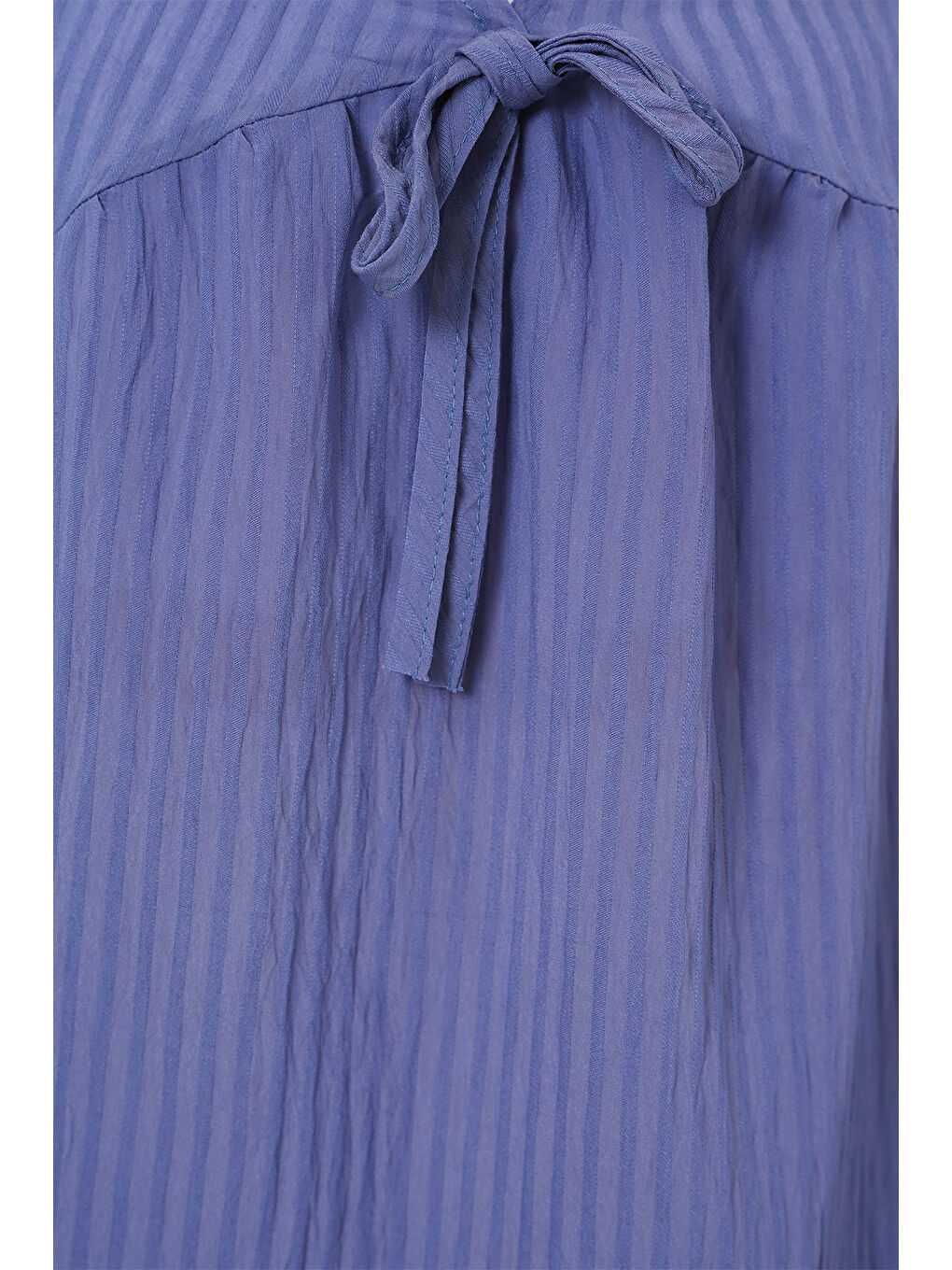 Kadın Önü Bağcıklı Uzun Kol Bluz 946 - İndigo-4