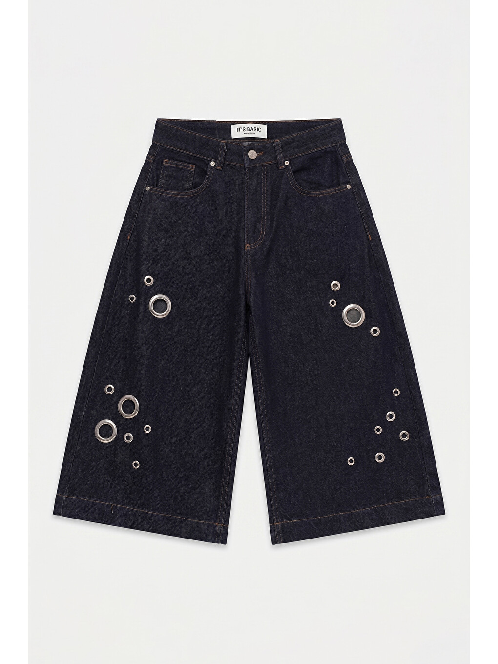 Kadın İndigo Selvedge 7s6-50 Maxi Boy Tasarım Bermuda Şort-5