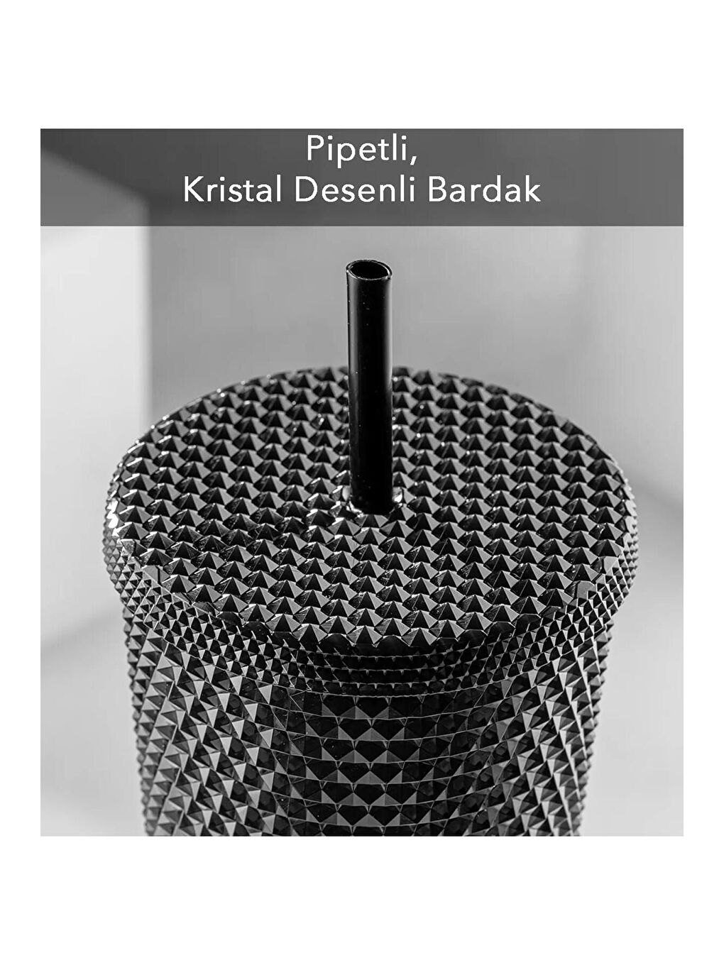 BAM HEDİYELİK EŞYA Karışık Star Sky Kristal Desenli Pipetli Bardak 750Ml - 1