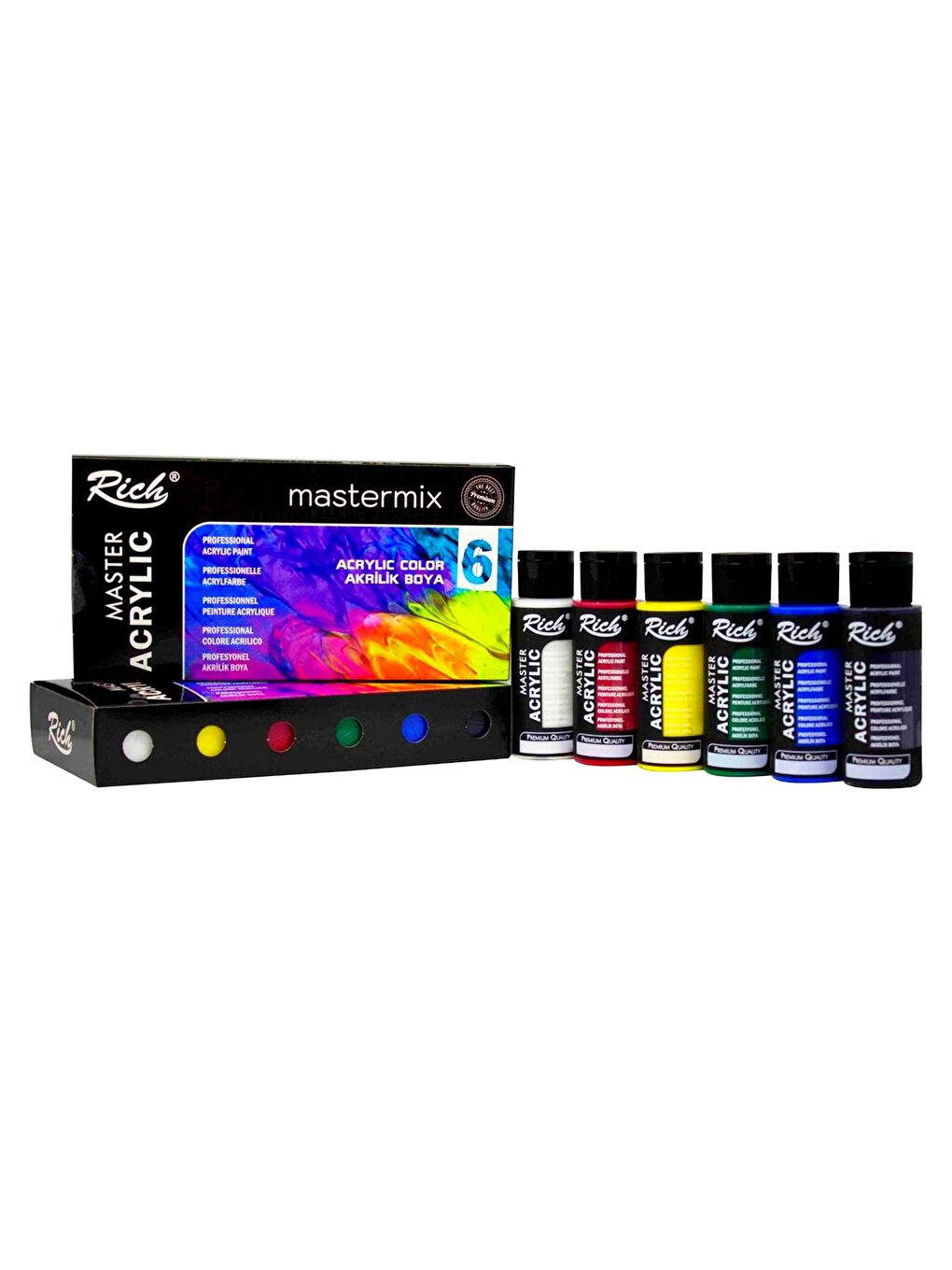 Mastermix Akrilik Boya 60 cc 6 lı Canlı Renkler