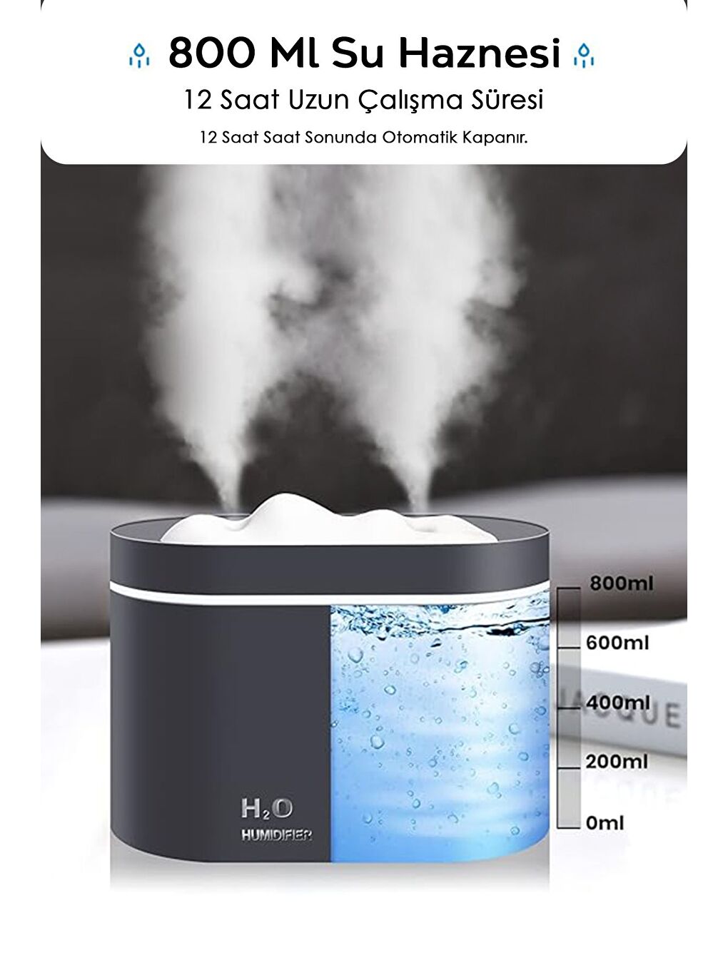 800 ml Çift Spreyli Hava Ne mlendirici Işıklı Araç Oda Ne mlendirici Buhar Makinesi Humidifier-3