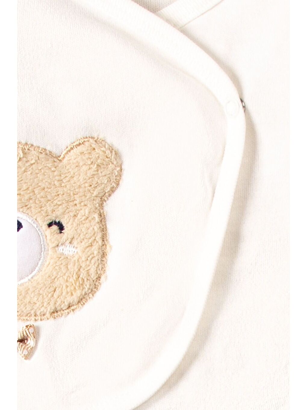 Beyaz Lüx Fiyonklu Ayı Organik Yeni Doğan Hastane Çıkışı Kutulu Zıbın Seti-6