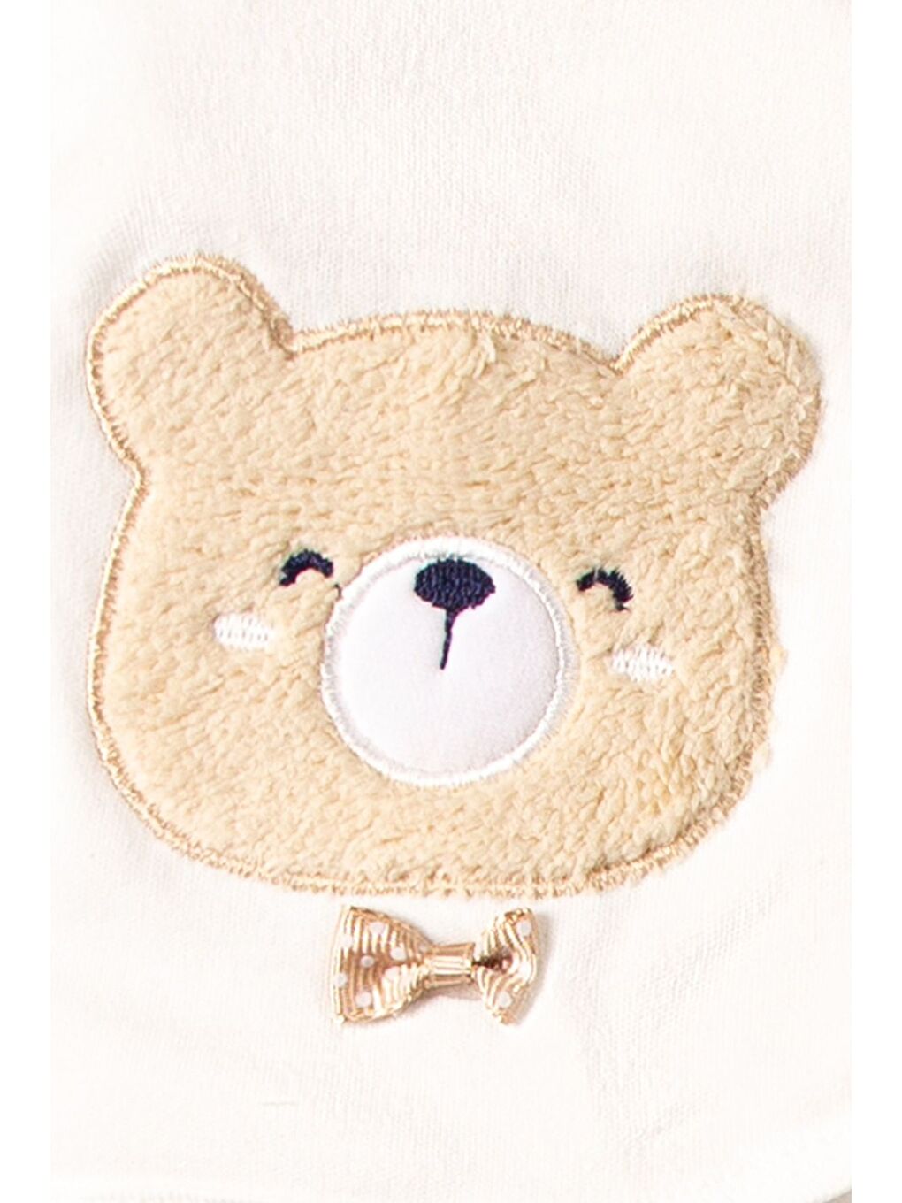 Beyaz Lüx Fiyonklu Ayı Organik Yeni Doğan Hastane Çıkışı Kutulu Zıbın Seti-7