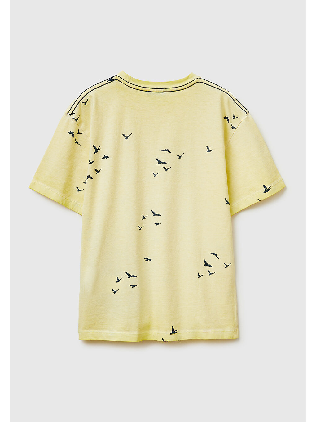 Erkek Çocuk Sarı Çoklu Baskılı Yuvarlak Yaka T-Shirt-1