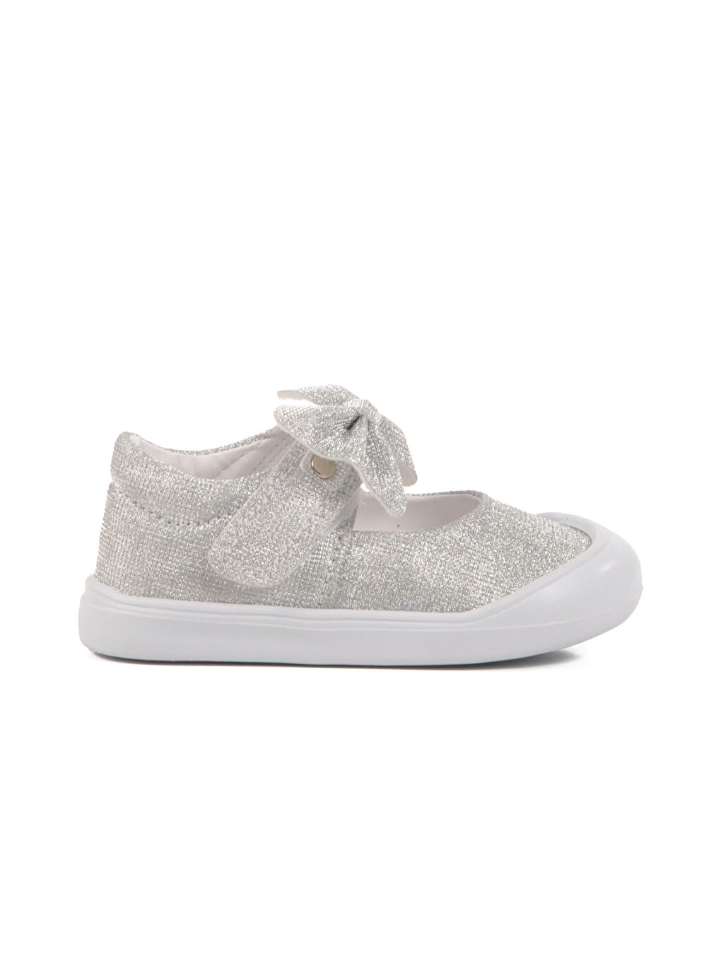 Gri Gümüş Cırtlı Ortopedik Kız Bebek Ayakkabı 25T100 İA