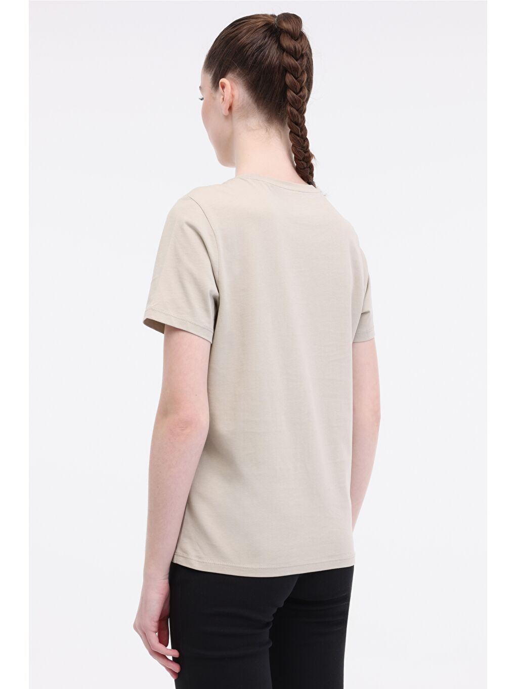 WL BORIS 11BT201 5FX Haki Kadın Kısa Kol T-Shirt-1