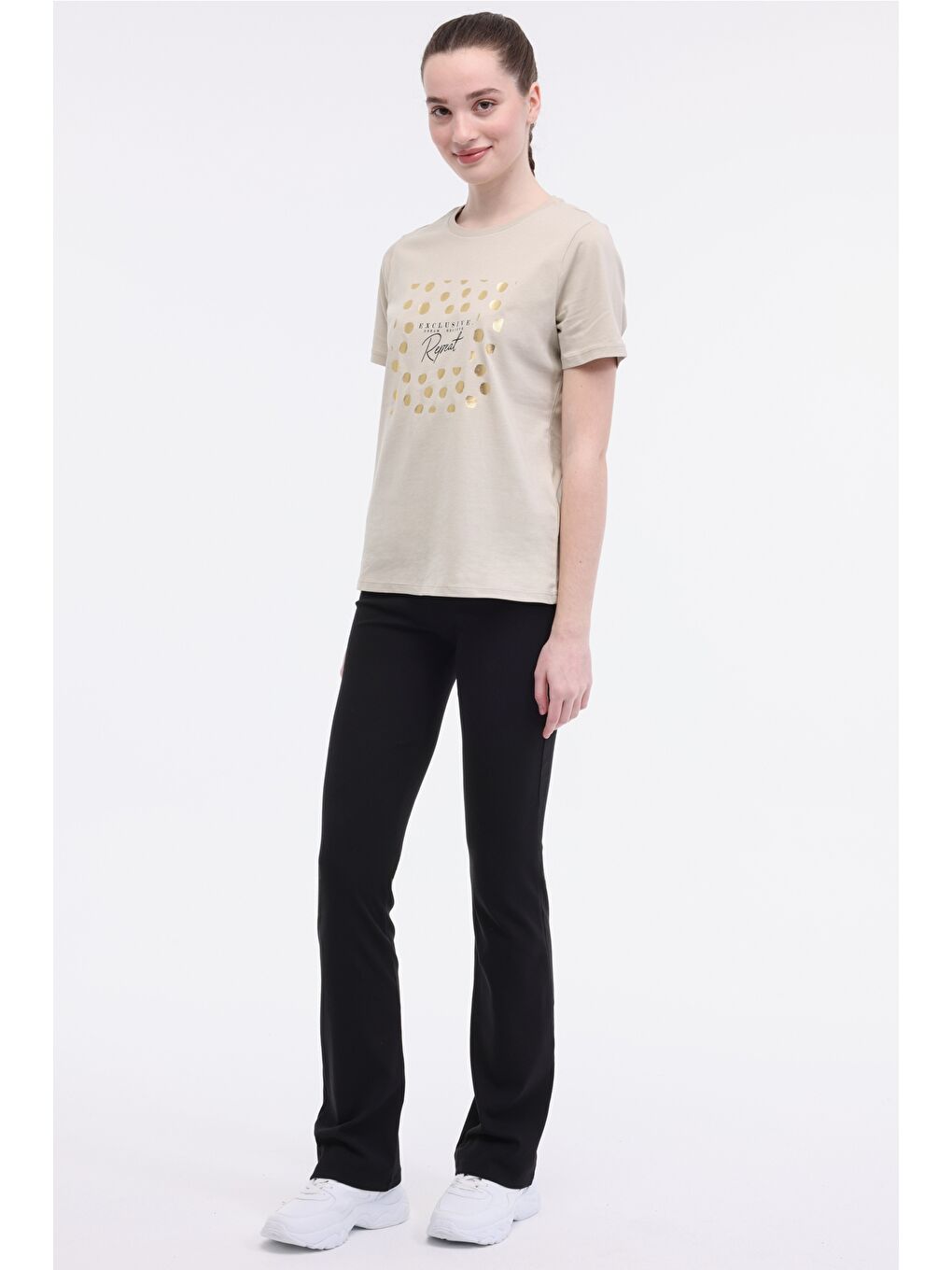 WL BORIS 11BT201 5FX Haki Kadın Kısa Kol T-Shirt-2