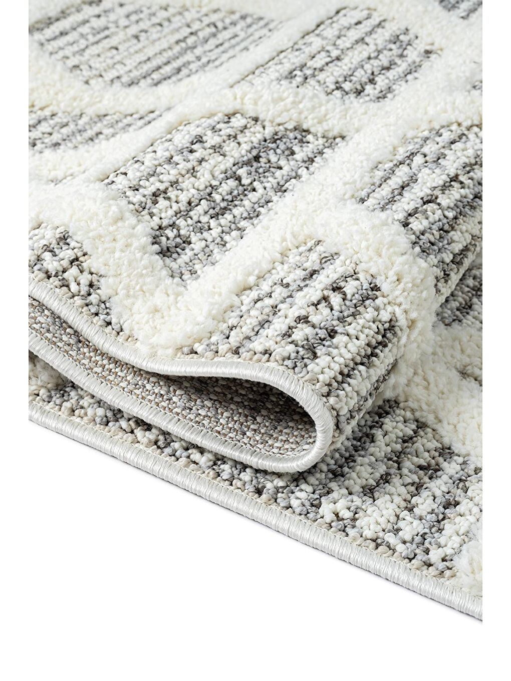 Ekru Konfor Sevilla 5508 Bukle Yumuşak Örgü Modern Dokuma Halı-160x230 cm-1