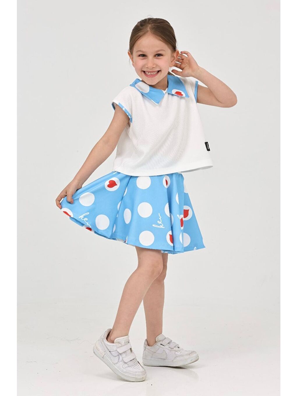 Kız Çocuk Bebe Mavi Etekli Takım - 27220