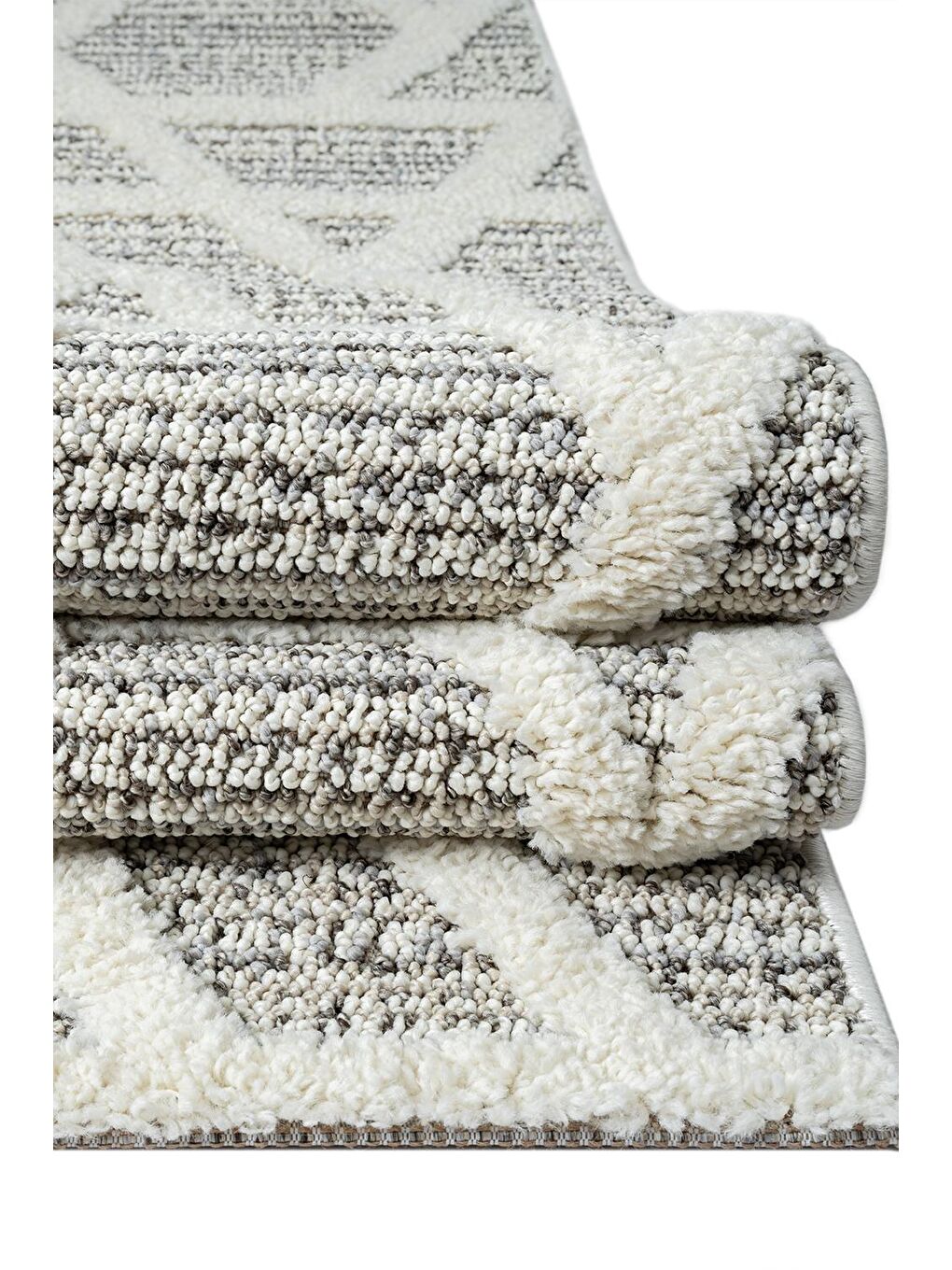 Ekru Konfor Sevilla 5508 Bukle Yumuşak Örgü Modern Dokuma Halı-160x230 cm-2