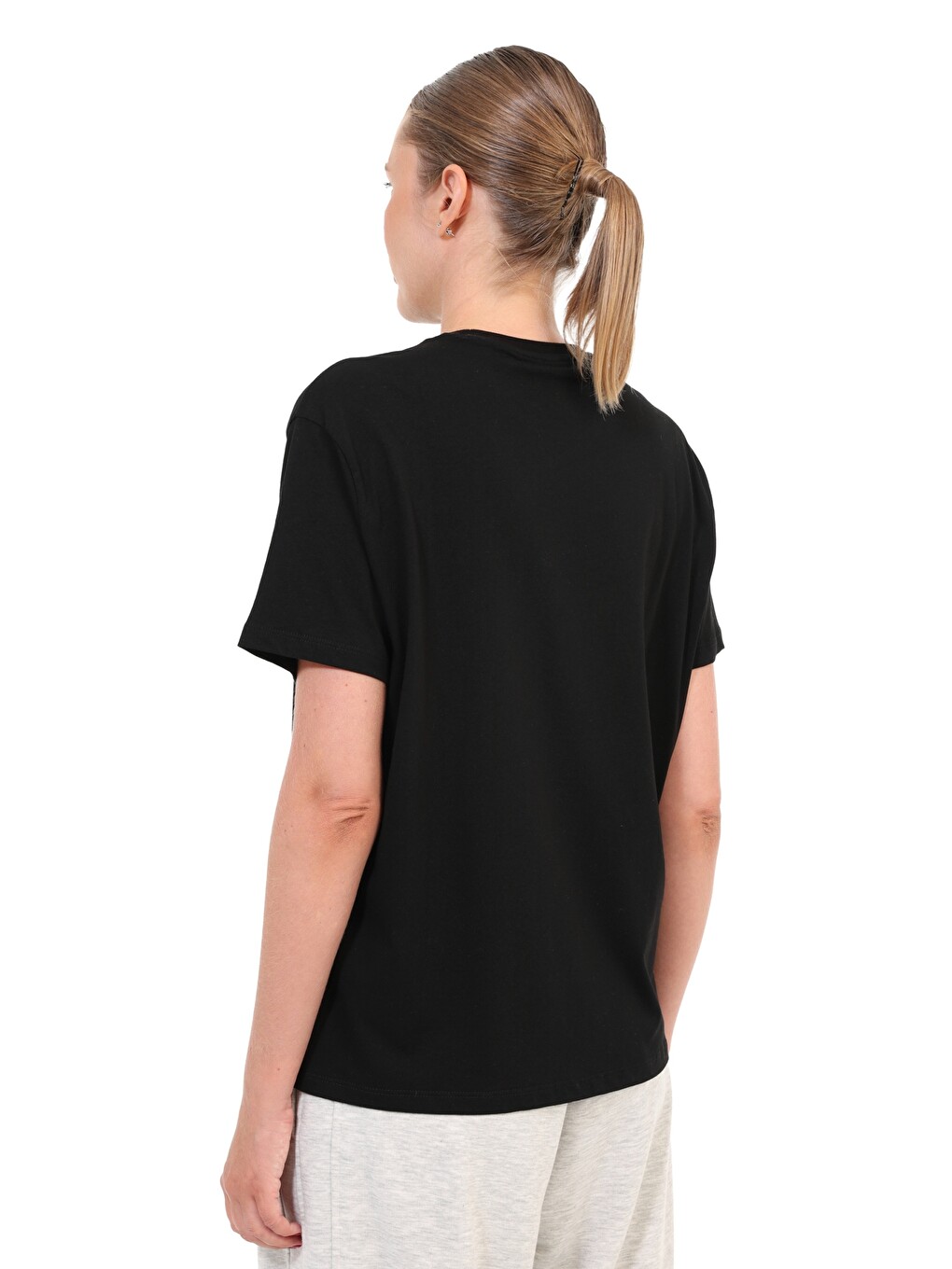 Kısa Kol T-shirt Kadın Siyah Wl 11svona-1