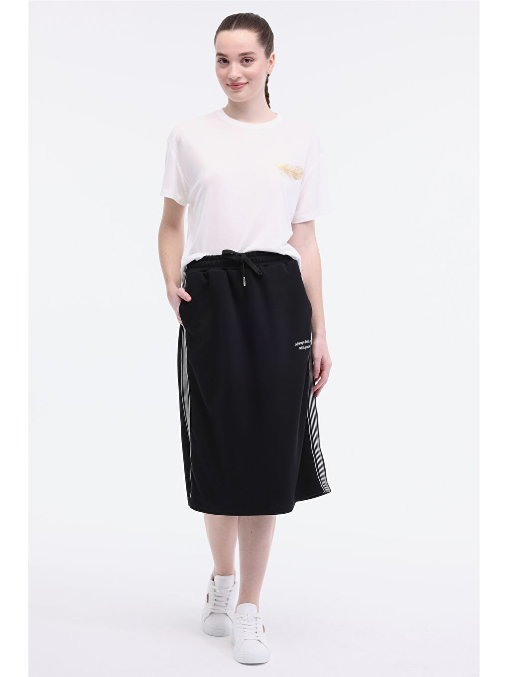 Bej WL CYRUS 11BT206 5FX Ekru Kadın Kısa Kol T-Shirt-2