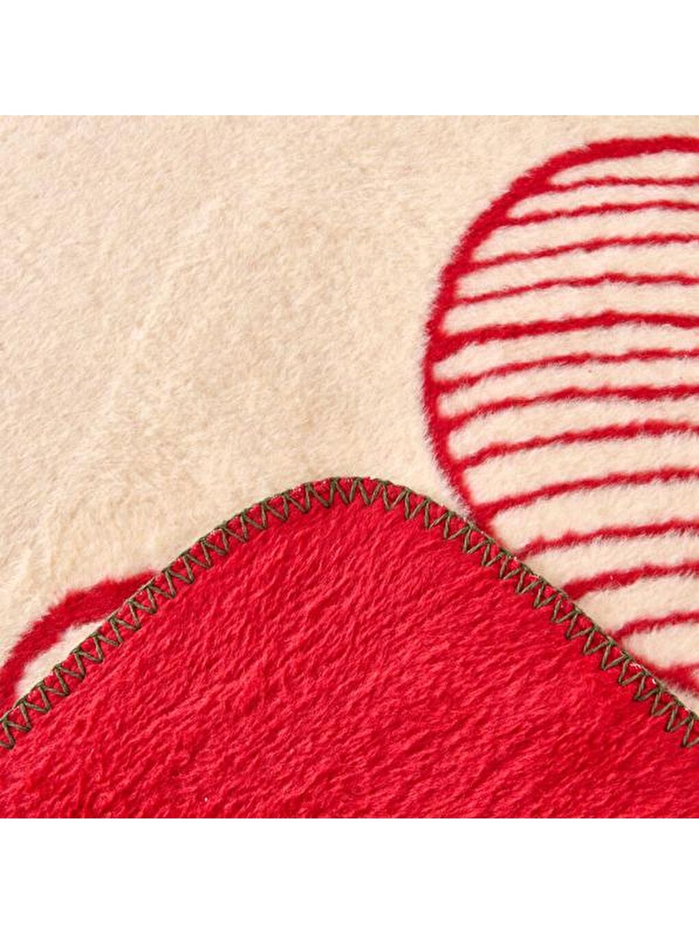 Lila Soft Kurabiye Adam Pamuklu Çift Kişilik Battaniye - Kırmızı / Ekru - 200x220 cm-1