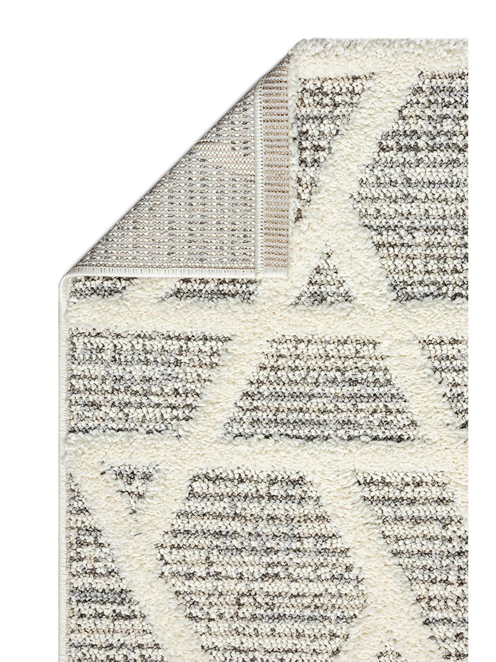 Ekru Konfor Sevilla 5508 Bukle Yumuşak Örgü Modern Dokuma Halı-160x230 cm-3