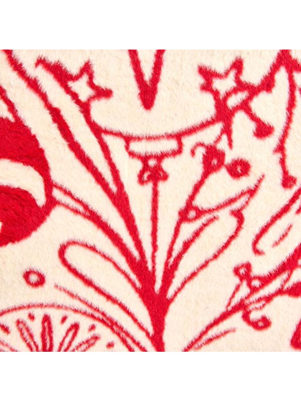 Lila Soft Kurabiye Adam Pamuklu Çift Kişilik Battaniye - Kırmızı / Ekru - 200x220 cm-2