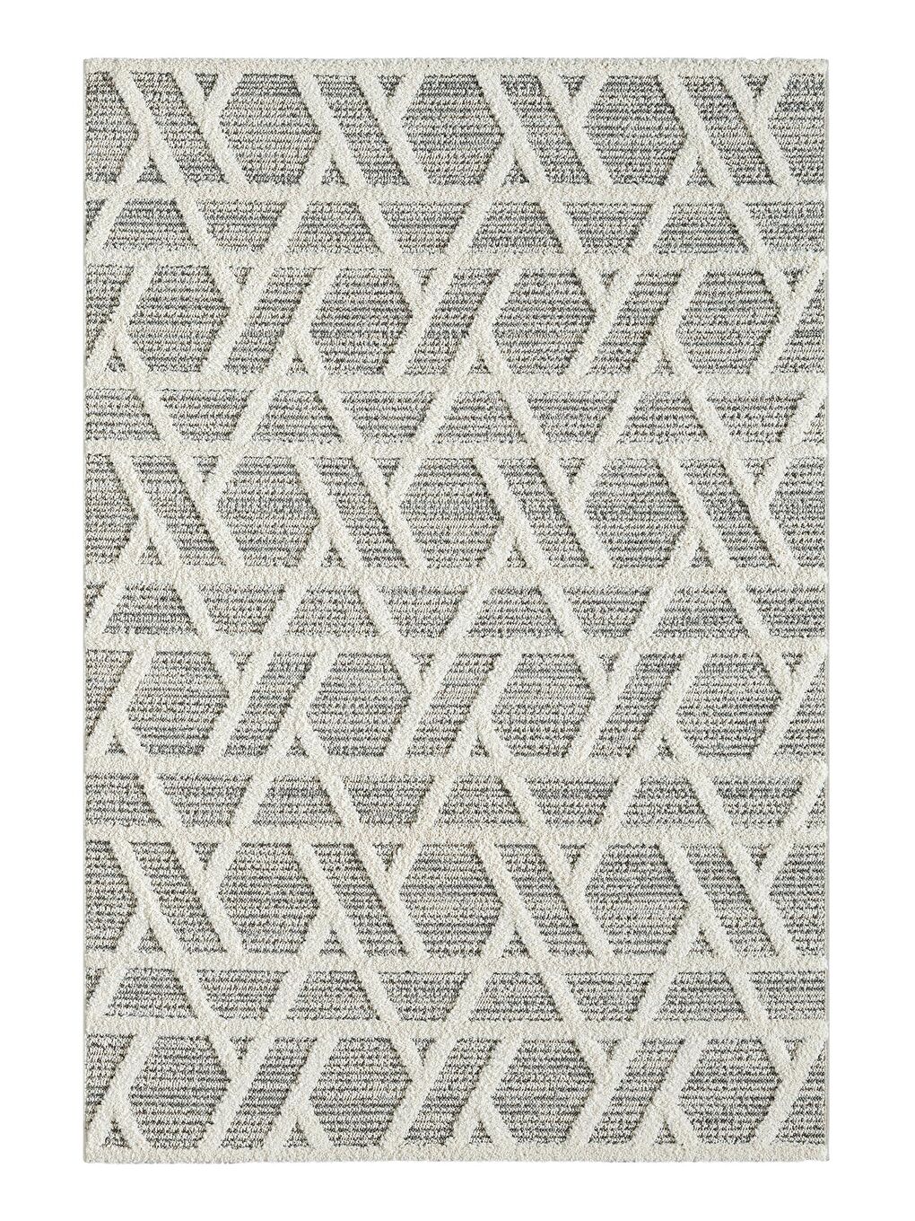 Ekru Konfor Sevilla 5508 Bukle Yumuşak Örgü Modern Dokuma Halı-160x230 cm-4