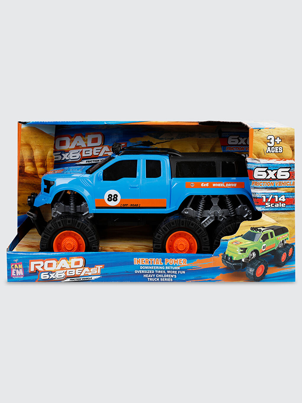 Canem Oyuncak Kabinli Of Road Jeep Sürtmeli Oyuncak Mavi